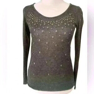 Boutique The CLAS-SIC Made in USA Embellished Long Sleeve Backless Sweater. Sz S